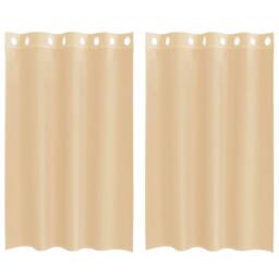 Berkfield Home Voile Curtains with Grommets 2 pcs Sand in Light Sand - thumbnail 3