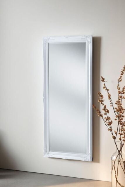 Yearn Mirrors French Style Carved Full Length Mirror White 166x75cm - Size: 166x75 cm - image 1