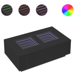 Berkfield Home Coffee Table with Infinity LED Black 116x69x40 cm - Size: 116 x 69 x 40 cm - thumbnail 2