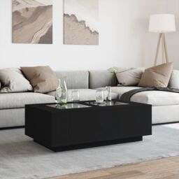Berkfield Home Coffee Table with Infinity LED Black 116x69x40 cm - Size: 116 x 69 x 40 cm - thumbnail 4