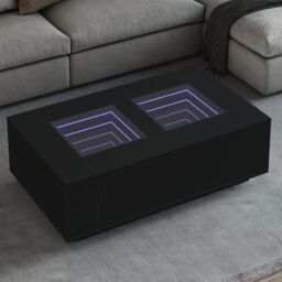 Berkfield Home Coffee Table with Infinity LED Black 116x69x40 cm - Size: 116 x 69 x 40 cm - thumbnail 1