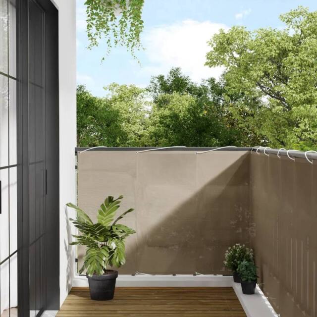 Berkfield Home Balcony Screen Taupe 120x800 cm 100% Polyester Oxford - image 1