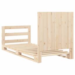 Berkfield Home Beautiful Bed Frame without Mattress with Headboard 90x200 cm Sol in Light Tan - thumbnail 9