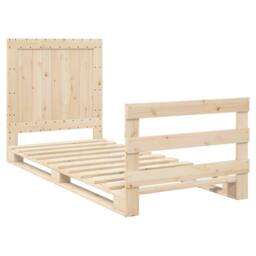 Berkfield Home Beautiful Bed Frame without Mattress with Headboard 90x200 cm Sol in Light Tan - thumbnail 1