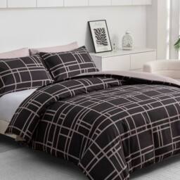Lazzaro Home Premium Brushed Microfiber Bricks Reversible Duvet Cover Set in Light Brown - Size: Single - thumbnail 3