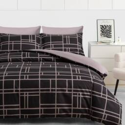 Lazzaro Home Premium Brushed Microfiber Bricks Reversible Duvet Cover Set in Light Brown - Size: Single - thumbnail 2