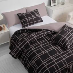 Lazzaro Home Premium Brushed Microfiber Bricks Reversible Duvet Cover Set in Light Brown - Size: Single - thumbnail 6