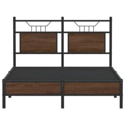 Berkfield Home Bed Frame without Mattress Brown Oak 120x200 cm Engineered Wood - Size: Small Double - thumbnail 6