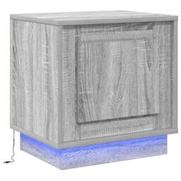 Berkfield Home Bedside Cabinets with LED Lights 2 pcs Grey Sonoma 44x34, 5x45 cm - thumbnail 5