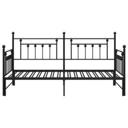 Berkfield Home Black Daybed Frame with Trundle, 90x200 cm, Made of Steel - Size: 90x200 cm - thumbnail 6