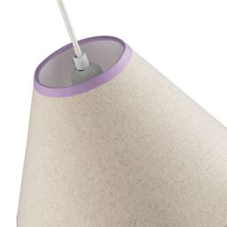 Happy Homewares Scallop Edge Natural Textured Linen Coolie Lamp Shade with Cotton Trims in Lilac - Size: 12 inches - thumbnail 4