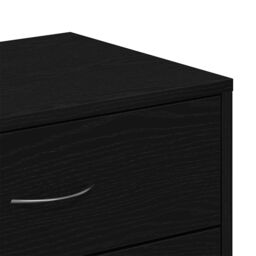 Berkfield Home Sideboard with 6 Drawers Black Oak 50x34x96 cm Engineered Wood - Size: 50 x 34 x 96 cm - thumbnail 9