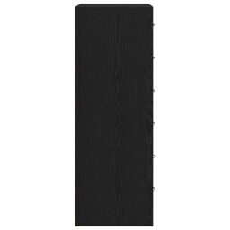 Berkfield Home Sideboard with 6 Drawers Black Oak 50x34x96 cm Engineered Wood - Size: 50 x 34 x 96 cm - thumbnail 7