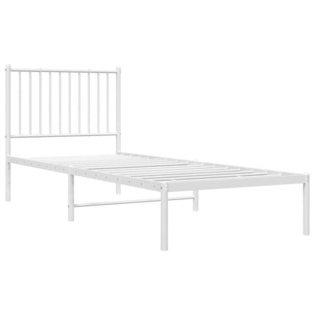 Berkfield Home Metal Bed Frame with Headboard White 80x200 cm - image 1
