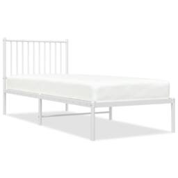 Berkfield Home Metal Bed Frame with Headboard White 80x200 cm - thumbnail 3