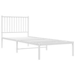 Berkfield Home Metal Bed Frame with Headboard White 80x200 cm - thumbnail 1