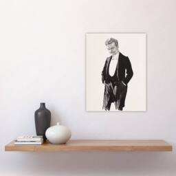 "Artery8 Albert Edelfelt Composer Jean Sibelius Portrait Wall Art Print in White - Size: W12"" x H16""" - thumbnail 4