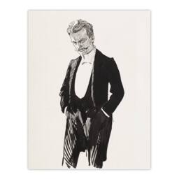 "Artery8 Albert Edelfelt Composer Jean Sibelius Portrait Wall Art Print in White - Size: W12"" x H16""" - thumbnail 1