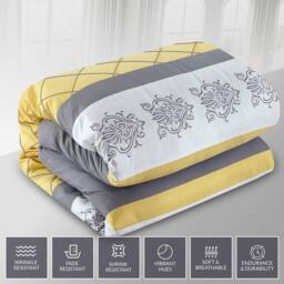 Pamposh Luxurious Duvet cover Set Reversible Bedding Sets in Yellow - Size: Super King - thumbnail 5