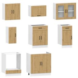 Berkfield Home Elegant 8 Piece Kitchen Cabinet Set Kalmar Artisan Oak Engineered Wood in Brown - thumbnail 4