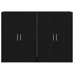 Berkfield Home Sideboards 2 pcs Black Oak 60x31x84 cm Engineered Wood - Size: 60 x 31 x 84 cm - thumbnail 6