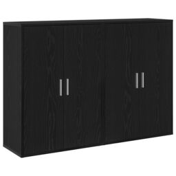 Berkfield Home Sideboards 2 pcs Black Oak 60x31x84 cm Engineered Wood - Size: 60 x 31 x 84 cm - thumbnail 2