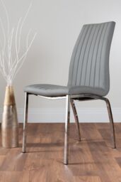 FurnitureboxUK Carson White Marble Effect Square Dining Table & 2 Faux Leather Isco Chairs in Grey - thumbnail 9