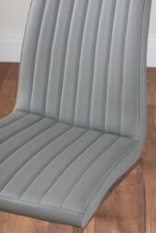 FurnitureboxUK Carson White Marble Effect Square Dining Table & 2 Faux Leather Isco Chairs in Grey - thumbnail 6