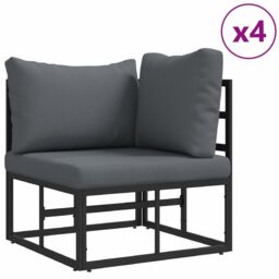 Berkfield Home Garden Sofa Set 13 pcs Black 70 x 70 x 32 cm Aluminium - thumbnail 4