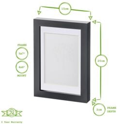 "Nicola Spring Photo Frames with 4"" x 6"" Mount - 5"" x 7"" - Black Mount - Pack of 2" - thumbnail 3