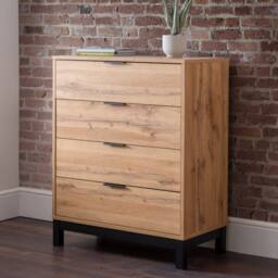 Cheshire Premium Kora 4 Drawer Chest - Oak in Brown - thumbnail 3