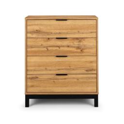 Cheshire Premium Kora 4 Drawer Chest - Oak in Brown - thumbnail 8