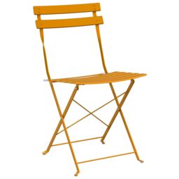 Berkfield Home Outdoor Chairs Mustard Metal Compact Foldable Outdoor Chair - thumbnail 4