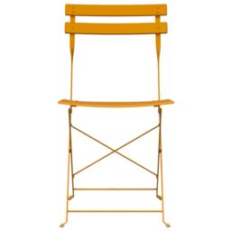 Berkfield Home Outdoor Chairs Mustard Metal Compact Foldable Outdoor Chair - thumbnail 5