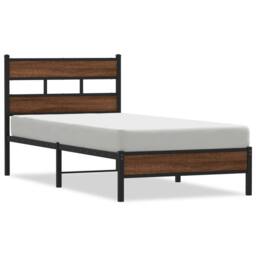 Berkfield Home Elegant Bed Frame without Mattress Brown Oak 90x190 cm Single Eng - thumbnail 3