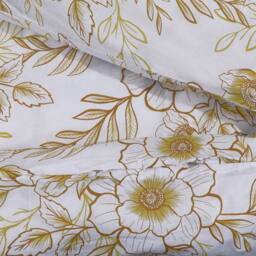 Berkfield Home Duvet Cover Set White & Brown 200x200 cm Cotton - thumbnail 4