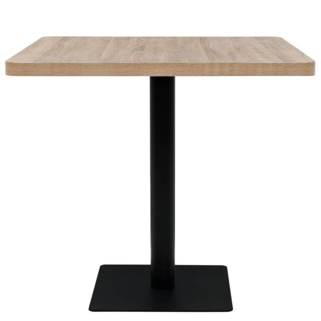 Berkfield Home Elegant Bistro Table MDF & Steel Square 80x80x75 cm Oak Colour in Beige - Size: 80 x 80 x 75 cm - image 1