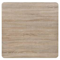 Berkfield Home Elegant Bistro Table MDF & Steel Square 80x80x75 cm Oak Colour in Beige - Size: 80 x 80 x 75 cm - thumbnail 4