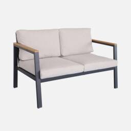 sweeek 4-seater Aluminium & Polywood Garden Sofa Set in Beige - thumbnail 3