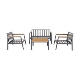 sweeek 4-seater aluminium & polywood garden sofa set in Beige - thumbnail 9