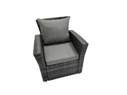 Fimous Rattan Corner Sofa Set with 3 Stool Chair for Garden Backyard in Dark Grey - thumbnail 6