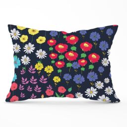 Warren Reed - Designer Multicoloured Flower Pattern Cushions in Red - Size: 45 cm x 45 cm - thumbnail 1