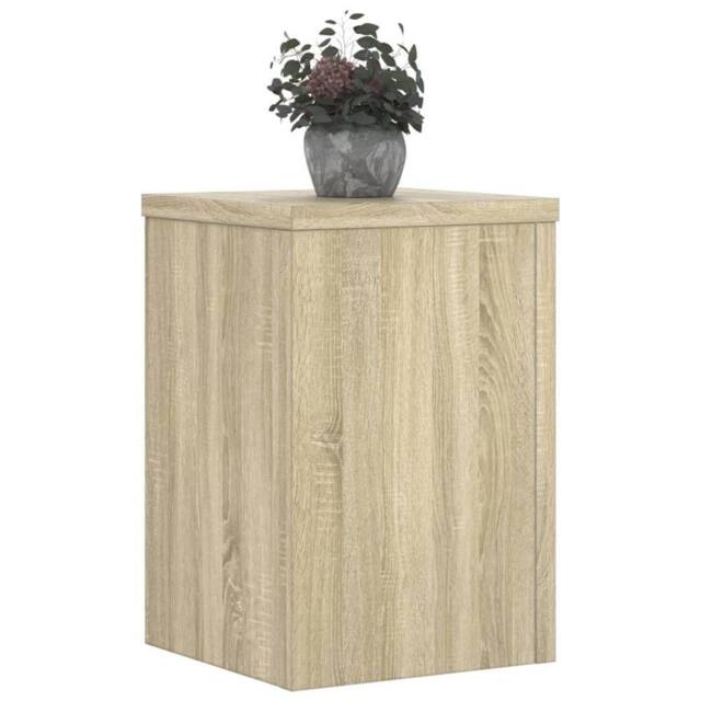 Berkfield Home Plant Stands 2 pcs Sonoma Oak 25x25x35 cm Engineered Wood in Light Tan - Size: 25 x 25 x 35 cm - image 1