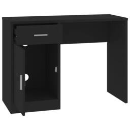 Berkfield Home Desk with Drawer&Cabinet Black 100x40x73 cm Engineered Wood - Size: 100 x 40 x 73 cm - thumbnail 6