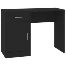 Berkfield Home Desk with Drawer&Cabinet Black 100x40x73 cm Engineered Wood - Size: 100 x 40 x 73 cm - thumbnail 1
