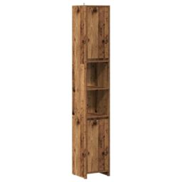 Berkfield Home Bathroom Cabinet Old Wood 30x30x183.5 cm Engineered Wood in Brown - thumbnail 2