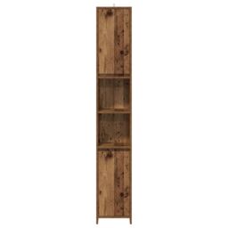 Berkfield Home Bathroom Cabinet Old Wood 30x30x183.5 cm Engineered Wood in Brown - thumbnail 4