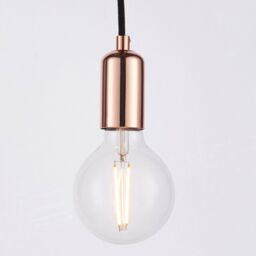 Loops Multi Light Ceiling Pendant 6 Bulb Gloss Copper Industrial Adjustable Hang Hook - thumbnail 3