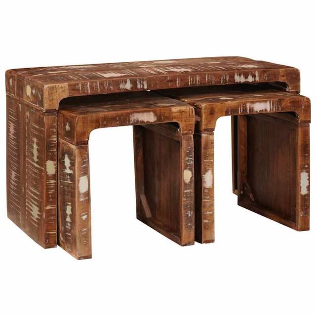 Berkfield Home End Tables Multicolour Solid reclaimed wood - image 1