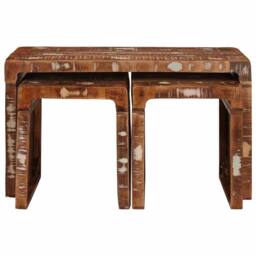 Berkfield Home End Tables Multicolour Solid reclaimed wood - thumbnail 4